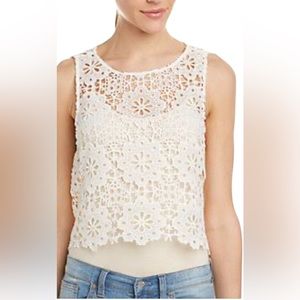 FREE PEOPLE Women’s Modern Cutwork Cream Crop Top. Size: XS